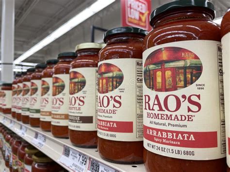 Spaghetti Sauce On A Grocery Retail Store Shelf Row Of Raos Editorial