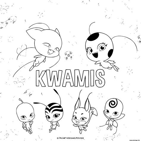 Coloriage Cute Kwamis From Miraculous Ladybugs Jecolorie Com