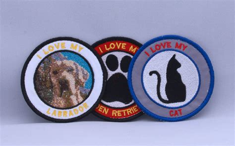 Embroidered Personalised Pet Badges Made For You
