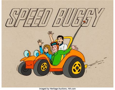 Speed Buggy Opening Titlebumper Cel Setup With Camera Sheet Hanna Barbera 1973 Total 2