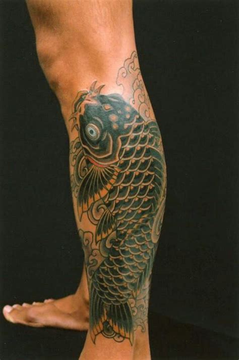 Black Cute Fish Tattoo On Leg Tattoomagz › Tattoo