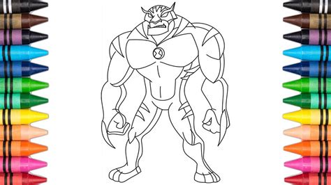 Ben 10 Rath Coloring Page 69 Cartoon X Time To Talk Omen Ft