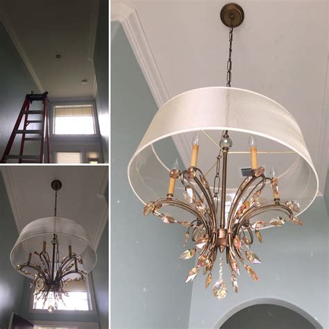 Installing a new chandelier is definitely not as hard as it sounds. Chandelier Installation We installed this beautiful ...