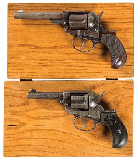 Two Colt Sheriffs Model 1877 Lightning Da Revolvers W Cases Rock