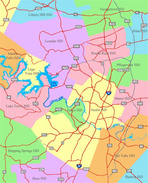Austin Area School Districts Map See Isd Locations We