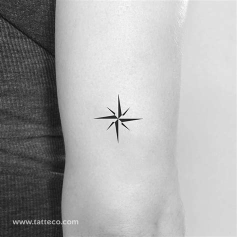 Minimalist Compass Rose Temporary Tattoo Set Of 3 Wrist Tattoos For