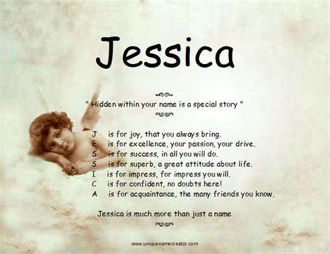 See the popularity of the girl's name jessica over time, plus its meaning, origin, common sibling names, and more in babycenter's baby names tool. Quotes For The Name Jessica. QuotesGram
