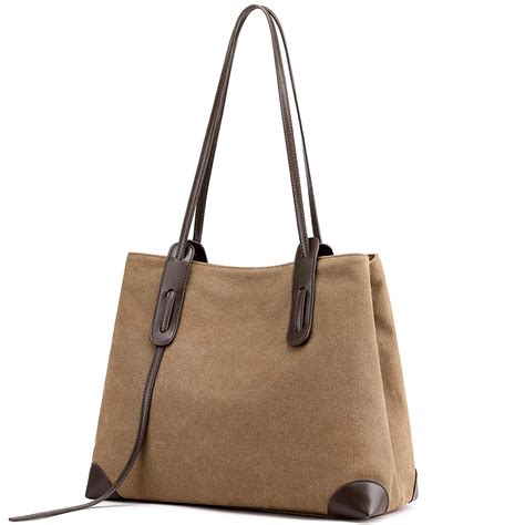 Buy Fashion Canvas Shoulder Bag For Women Zipper Double Pocket Tote