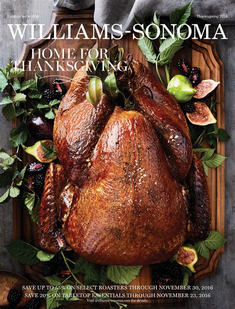 Williams Sonoma Thanksgiving 2016 Catalog Page 1