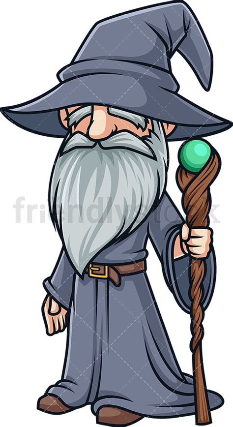 Wizard With Beard Cartoon Clipart Vector Friendlystock