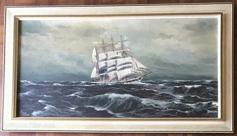 Antiques Atlas Marine Seascape Sailing Ship Oil Painting