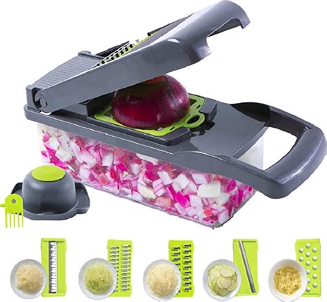 Vegetable Chopper And Slicer Henmos 16 Pieces Veggie Chopper Food