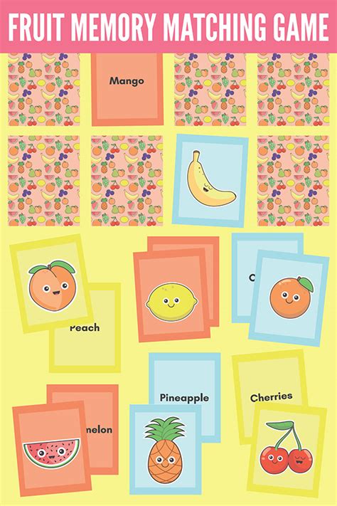 Have Fun With This Tutti Fruity Memory Matching Game Free Printable