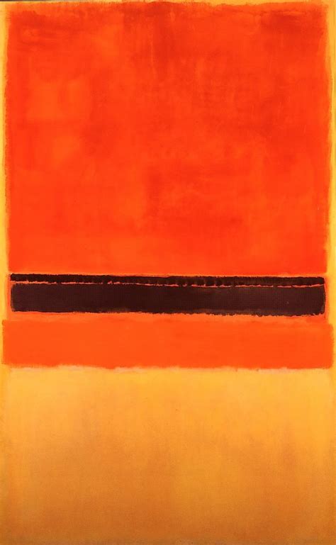 1954 Mark Rothko Untitled Red Black Orange And Pink On Yelow Huile