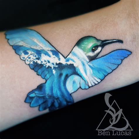 Humming Bird And Tidal Wave Wrist Tattoo On Behance
