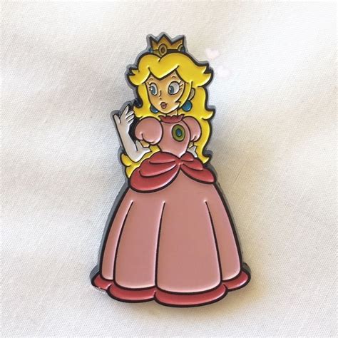 Princess Peach Pin Patch Logo Pin Collection Geek Stuff