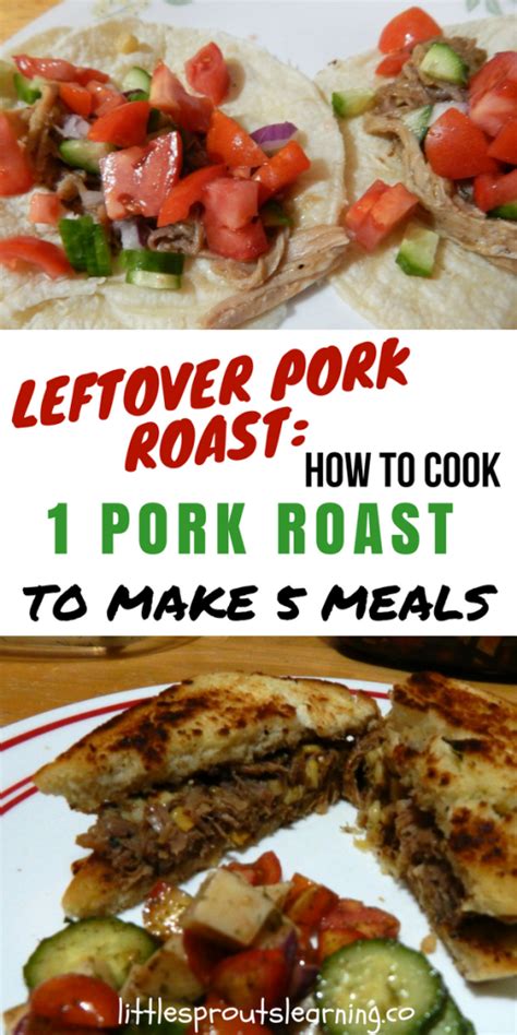 Leftover pork roast or pork chops (cut in pieces) or pork sausage. Leftover Pork: How to Cook 1 Pork Roast to Make 5 Meals