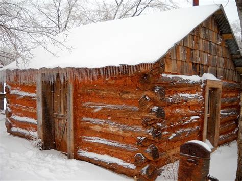 Old Mountain Log Cabins In Snow Recent Photos The Commons Getty