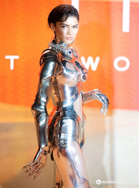 Zendaya Wearing A See Through Robot Costume From Muglers 1995