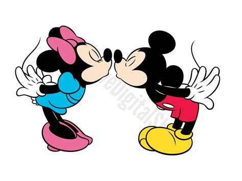 Mickey And Minnie Kissing Svg Mouse Svg Cut File Digital Etsy Finland