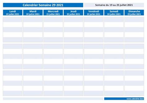 Planning Semaine 2021 Vacances Calendrier Janvier 2020 À Imprimer