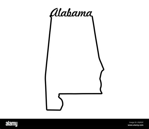 Alabama State Map Us State Map Alabama Outline Symbol Retro