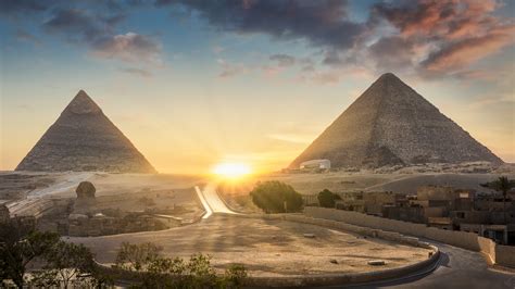 building of egyptian pyramids sky building