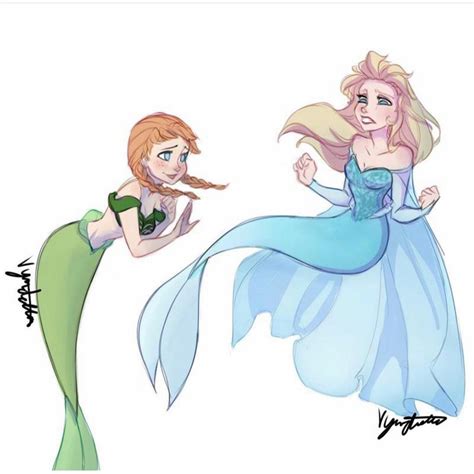 Mermaid Anna And Elsa R Frozen