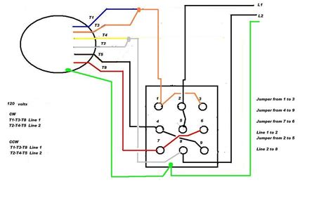 Electronic diagrams, prints and schematic. Leeson Electric Motor reversing on Drum switch