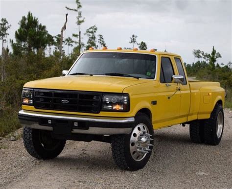 Yellow Ford Duelly Ford Trucks Ford Pickup Trucks Trucks Lifted Diesel