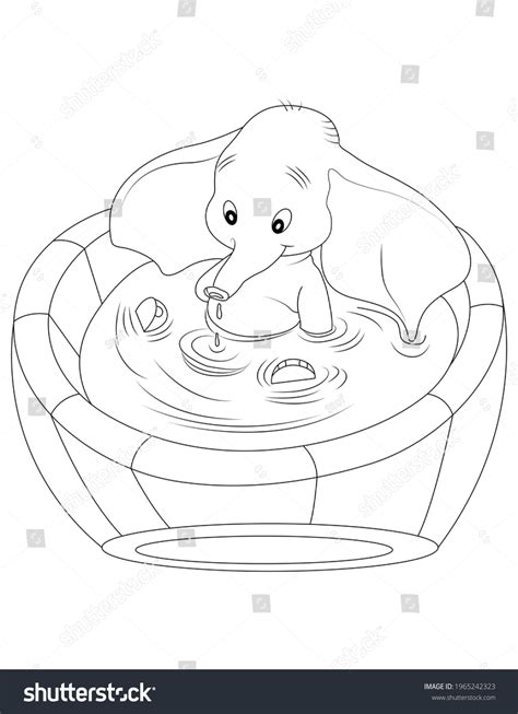Baby Elephant Coloring Pages Printable Stock Illustration 1965242323