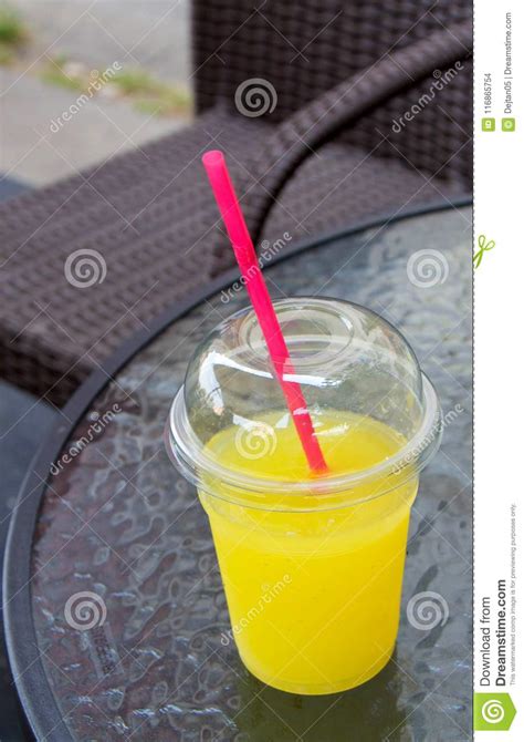 Lemonade In A Plastic Cup Stock Photo Image Of Lemon