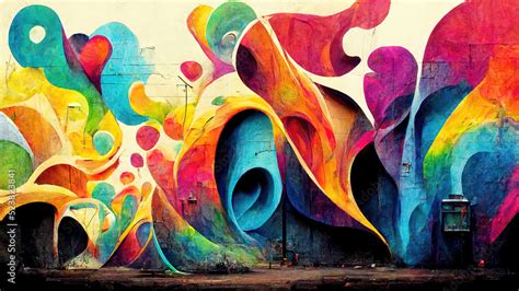 Colorful Graffiti On Urban Wall As Street Art Concept Illustration