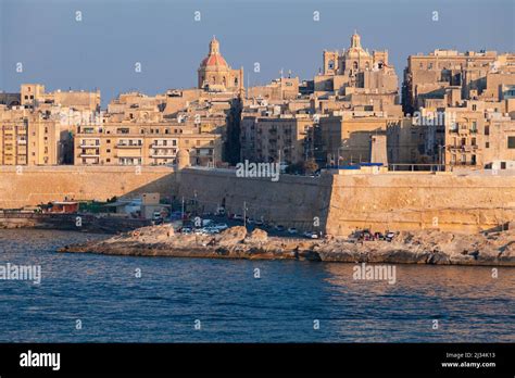 Valletta Malta Coastal Landscape Of The Maltese Capital City On A