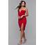 Strapless Holiday Party Knee Length Red Dress
