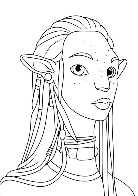 Neytiri (coloriage simple) - Avatar - Páginas para colorir para crianças