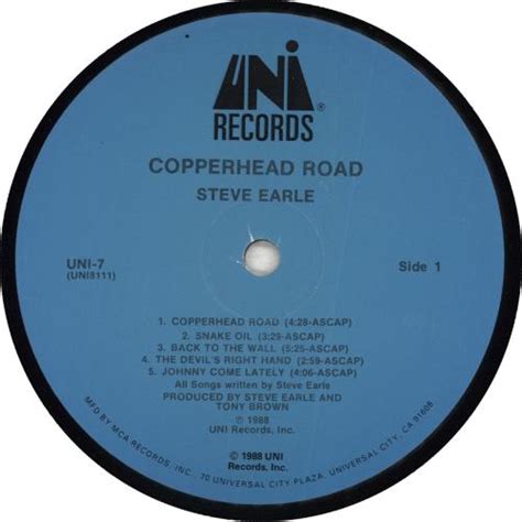Steve Earle Copperhead Road Us Vinyl Lp Album Lp Record 397857