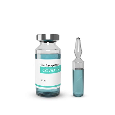 Ampolla Con Medicamento Y Frasco Con Vacuna Botella Realista De Vidrio Con Medicamento