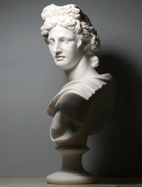 Apollo Greek Roman God Bust Head Statue Cast Marble