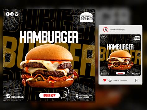 food social media design instagram ads creative post design by md nuruzzaman on dribbble