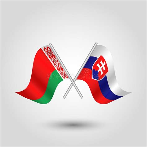 Minsk werd tot hoofdstad uitgeroepen. Vlaggen Van Wit-Rusland En Slowakije Stock Illustratie ...