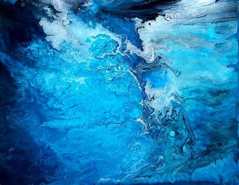 Blue Abstract Underwater Painting By Amy Levine Saatchi Art