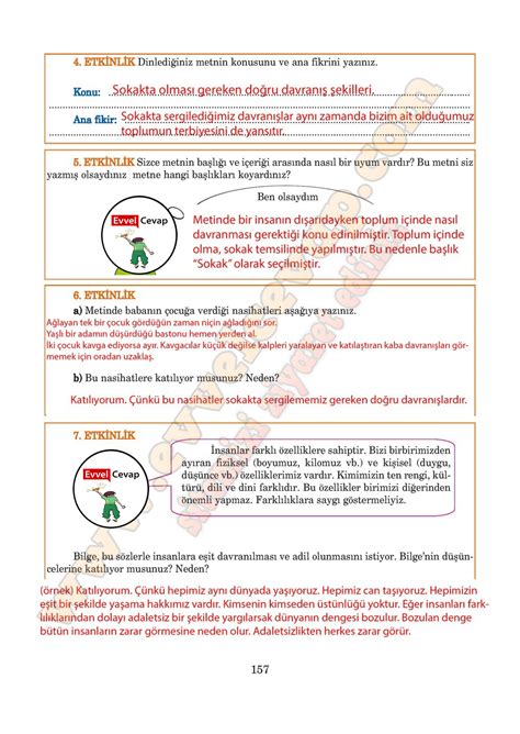5. sınıf Anıttepe Yayıncılık Türkçe Ders Kitabı Sayfa 155-156-157-158