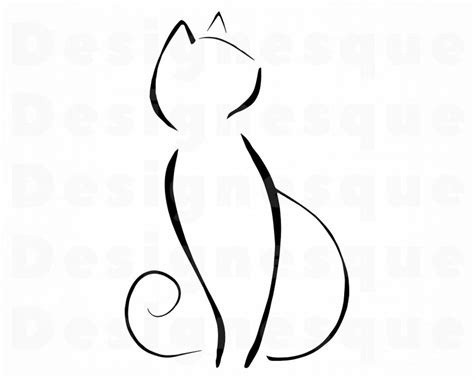 Katze Umriss SVG 2 Katze Umriss Clipart Katze Umriss | Etsy