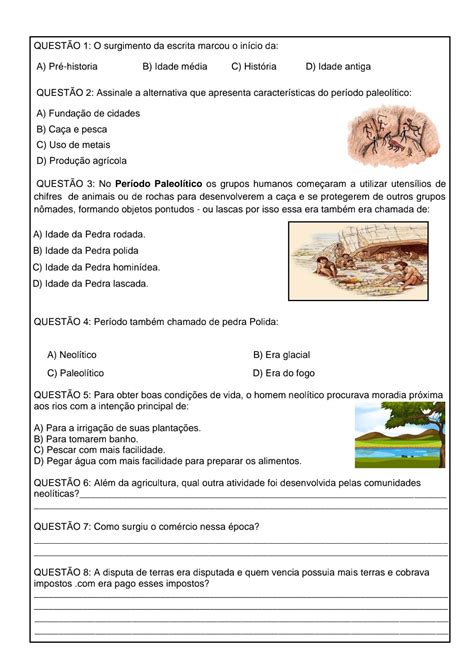 Questoes Sobre Pre Historia