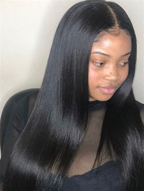 38 Off Long Middle Part Straight Synthetic Wig Rosegal