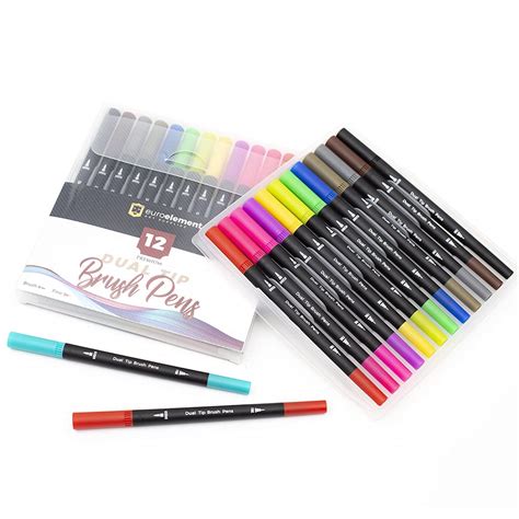 Buy Euroelement Dual Tip Brush Pens Art Supplies Colouring Pens Set Of