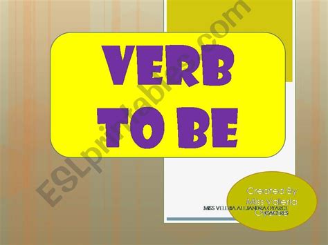 Esl English Powerpoints Verb To Be