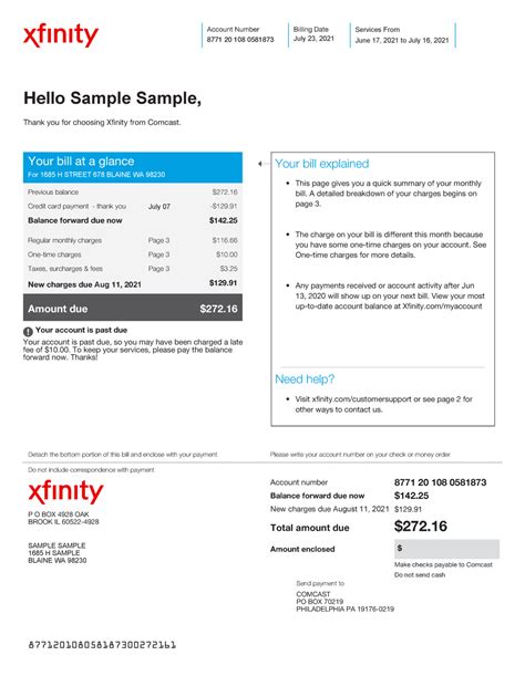 Utility Bill Editable Template Xfinity Documentplug
