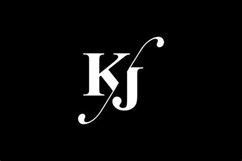 kj monogram logo design by vectorseller